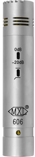 MXL MXL606 Condenser Microphone - Silver, 110mm x 23mm/4.3 in. x 0.89 in