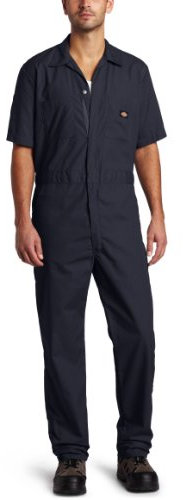 Dickies Men's Short-Sleeve Work Utility Coveralls, Dark Navy V1, S