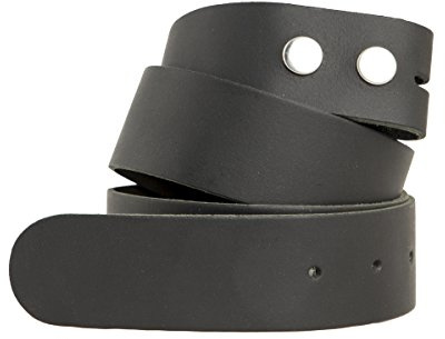 shenky - Correa de piel auténtica de recambio - Sin hebilla - Calidad alemana - 4 cm de ancho - Negro - Cintura 100 cm = Longitud total 110 cm