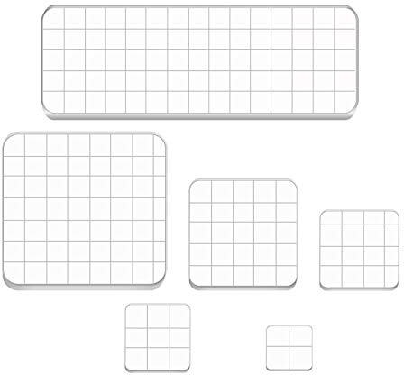 WeiMeet 6 delar stämpelblock akryl genomskinliga stämplingsblock verktyg med rutnätslinjer för scrapbooking hantverk tillverkning