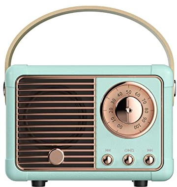 Dosmix Retro Bluetooth Speaker, Vintage Decor, Small Wireless Bluetooth Speaker, Cute Old Fashion Style for Kitchen Desk Bedroom Office Party Outdoor,Birthday Gifts for Women Teenage