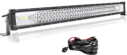Willpower 32 Zoll 81CM 405W Led Arbeitsscheinwerfer Bar Led Scheinwerfer 12V 24V Wasserdicht Flutlicht Spot Led Bar für Offroad Auto Traktor Zusatzscheinwerfer Rückfahrscheinwerfer mit Kabelbaum