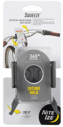 Nite Ize Squeeze Rotating Smartphone Bar Mount, Universal Bike Phone Holder for Bar or Stem