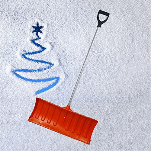 KOKMAT Pala de Nieve de 24,8 Pulgadas, Palas Cuadradas, Pala de Nieve Ergonómica con Mango en D, Pala de Nieve de Mango Largo, Pala de Nieve Alta para Entrada de Auto, Coche, Hogar, Garaje