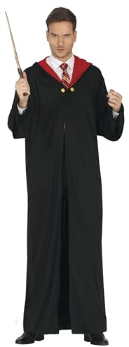 FIESTAS GUIRCA Disfraz de estudiante de magia para hombre - Traje de túnica negra de mago - Disfraz de mago para hombre Talla M 48-50
