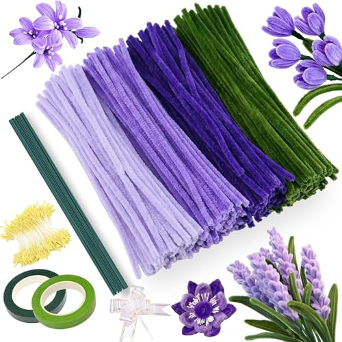 300 Piezas Chenilla Tallos Limpia Pipas Limpiapipas Manualidades Multicolor Limpiapipas Decoración Chenilla Tallos Pipe Cleaners 6 mm * 30 cm para Manualidades y Decorar