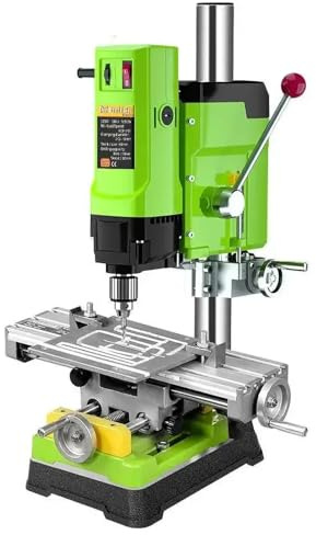 Fraiseuse d'établi, perceuse d'établi électrique 1050 W, diamètre de perçage maximum : 16 mm, vitesse de broche : 0-800 tr/min, course de broche : 60 mm, pour bijoutiers, menuisiers,Green