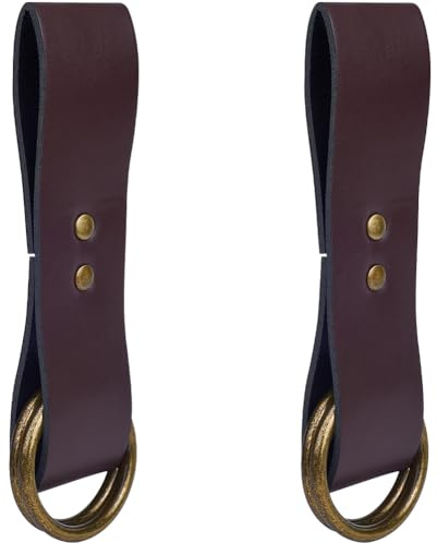 GORGECRAFT 2Pcs PU Leather Skirt Hikes Renaissance Medieval Vintage Belt Skirt Hiking Clips Tankard Strap Waistband Accessory for Renaissance Costumes Belt Faire LARP Cosplay Garment Camel