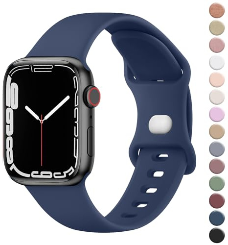 Armband för Apple Watch-remmar 41 mm 40 mm 38 mm 49 mm 45 mm 44 mm 42 mm för kvinnor män, mjukt silikon sportband ersättningsband för iWatch serie 9 8 7 SE 6 5 4 3 2 1 Ultra