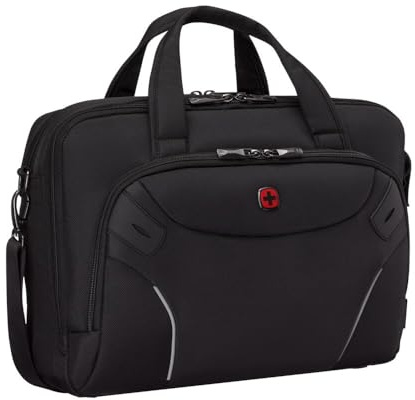 WENGER Cosmic Borsa PC a Tracolla, Notebook 16”, Tasca per Tablet, Cartella, Organizer, 17 l, Ufficio Lavoro Università, Nero, 653497