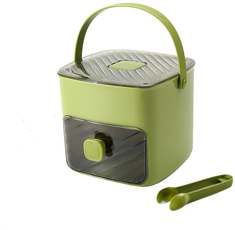 Taicols Piccola macchina per cubetti di ghiaccio, con 48 griglie, per cubetti di ghiaccio, con cassetto e contenitore, per la cucina domestica (verde)