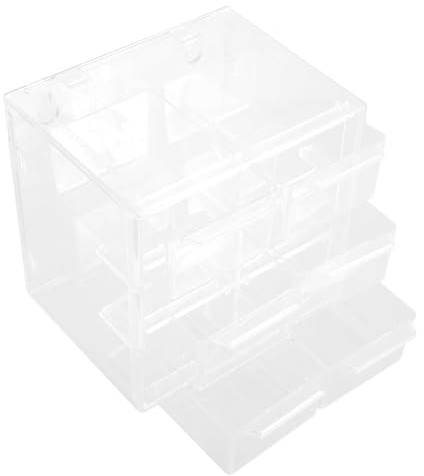 COLLBATH Clear Acrylic Drawer Organizer Box with Compartments for Contact Lenses Compact Dustproof Tabletop Storage for Daily Disposable Lenses Easy-Access Design for Travel and Desktop Use