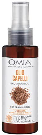 Omia Olio Capelli Eco-Biologico a base di Olio di Semi di Lino 100 ml