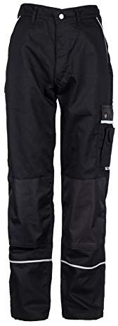 TMG® Schwarze Lange Arbeitshose für Herren, mit Kniepolstertaschen, viel Stauraum, 72 Übergröße