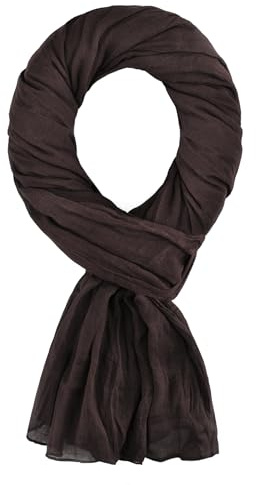 Allée du foulard - Sciarpa Scialle 100% cotone - Dimensione 110x200 cm – cioccolato - Più di 40 colori Per uomo e donna. Sciarpa per tutte le stagioni.