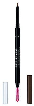 Rimmel London Brow Pro Micro Ultra-Fine Precision Pencil & Brush, Natural-looking Defined Brows, Soft Brown, 0.03 g