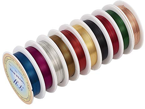 Beadthven 10Roll 24 Gauge/0.5mm Tarnish Resistant Copper Wire Mixed Color 262Ft(80m) Bendable Jewelry Beading Metal Wire for DIY Floral Craft Making Wrapping Pendants 8M/roll