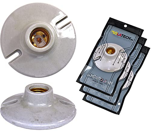 ISOLATECH 3st E27 keramiska vägguttag med borrhål LED lågenergilampor (max.250V/4A) glödlampor heminstallation takfäste kök kylskåp badrum värmebeständig installation