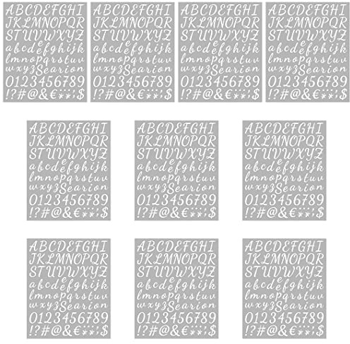 Rolin Roliy 10PCS Autocollants de Lettre Blanc Autocollants de Numéros Auto-Adhésif en Vinyle Alphabet Letters Stickers pour Boîte aux Fenêtre Porte Maison Adresse