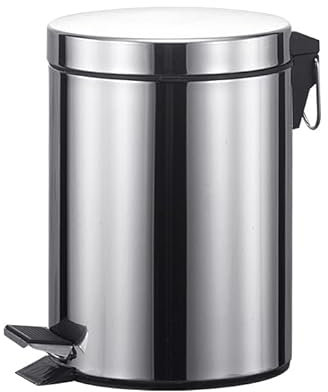 SWR Cubo de Basura con Pedal, Acero Inoxidable, Papelera Baño, Capacidad de 7L