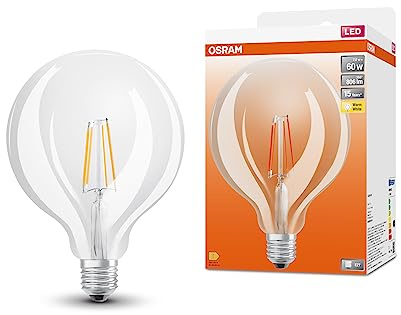 Osram LED Star Globe125 LED Lampe für E27 Sockel, Globe-Form, Filament-Optik, 806 Lumen, warmweiß (2700K), Ersatz für herkömmliche 60W Glühbirnen, nicht dimmbar, 1er-Pack