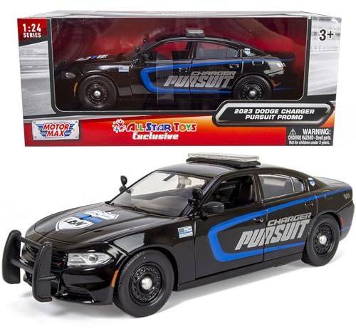 All Star Toys 2023 Charger Enforcer Police Pursuit Car 1/24 Diecast Model for Dodge Police Demo Vehicle Motormax Exclusive 76815