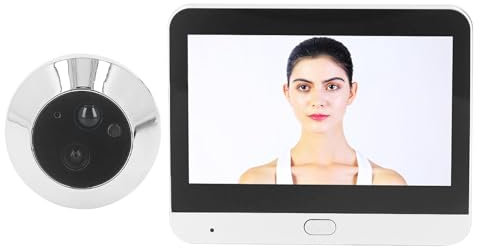 Yunir Door Peephole Camera, 4.3 Inch Two Way Intercom Noise Reduction Doorbell Camera, 1080P Night Vision Video Door Viewer with Motion Detection, 120° Wide Angle, 5000mAh