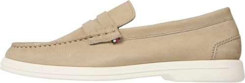 Tommy Hilfiger Mocassins Homme Nubuck en Cuir, Beige (Beige), 45