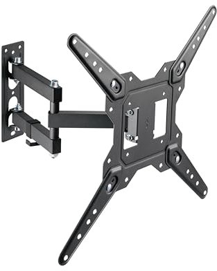 conecto Support Mural Universel pour téléviseur, inclinable et pivotant, avec Bras articulé, VESA Max. 400 x 400 mm, pour modèles Plats et incurvés de 23 à 55 Pouces jusqu'à 30 kg, Noir