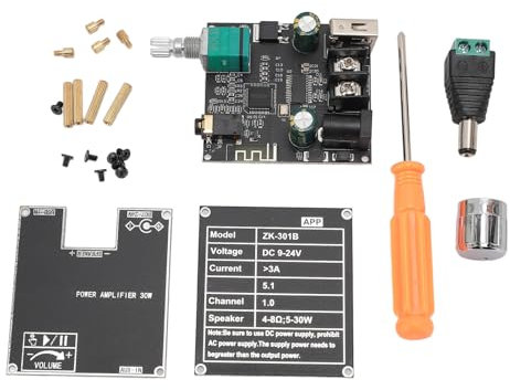 ZK 301B Bluetooth 5.1 Amplifier Board with TPA3110D2 Chip, 30W Mono Amp True WL Stereo Pairing Audio Power Amplifier Module, Bluetooth AUX USB Input, DIY Speaker System Kit