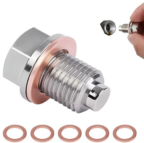 SOGHO Magnetische Ölablassschraube,Ölablassschraube Dichtung,Ölablassschraube M14 X 1,5 Dichtring Ölablassschraube,Mit 5 Ölablassschraube Dichtung Für Auto Ölschraube Mit Dichtungen