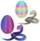 Yearsahrk 3D Gedrucktes Schlangen Drachenei Flexibel 3D Drache Tiere Schlangen Spielzeug Oster körbchen Füller Home Office Dekor Snake Toys (2 Stück.D)