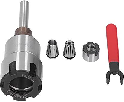 Juego de 5 Varillas de Extensión para Fresas, ER20 Chuck Convertidor con Tuerca y Llave, Varillas de Extensión de Acero al Carbono de Alta Precisión para Carpintería, CNC, Fresado, (Mango 1/4 5