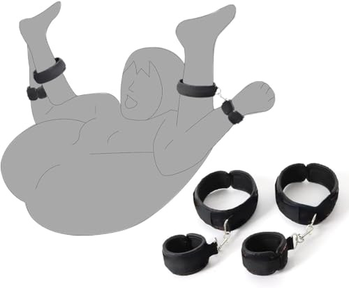 GAFENO Manette coppia e bende coscia set da coppie yoga, regolabile sulle cosce, manette per coppia letto
