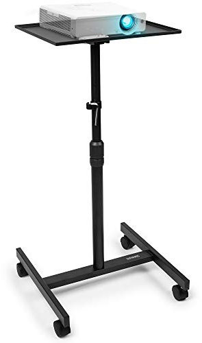Duronic Projector Stand WPS20 | Adjustable Video Projector Floor Table on Wheels | Tall Moveable Laptop Trolley | Portable | On Caster Wheels | Adjustable Height | 5kg Capacity