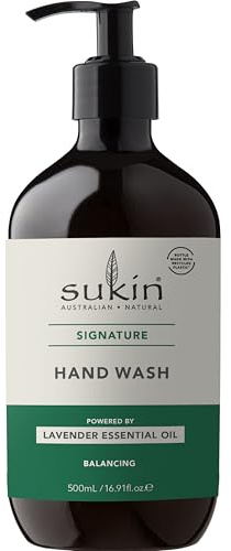 Sukin Australian Natural Signature Cleansing Handtvål, 500 ml, tar försiktigt bort smuts och återfuktar, med nypon och avokado, vegansk
