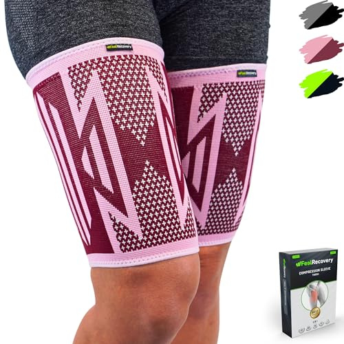 Feel Recovery 2 Fascia Elastica per Coscia per Uomo e Donne - Cosciera Sportiva Compressiva per Gamba - Supporto Coscia per Contrattura Muscolare - Traspiranti e Antiscivolo (M, Bordeaux)