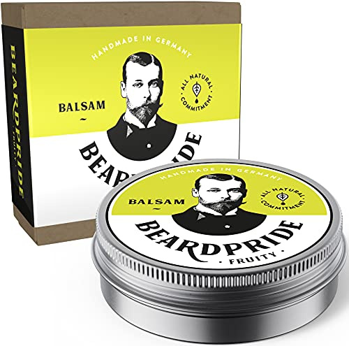 BEARDPRIDE Balsamo Barba Uomo - Fruity - Il balsamo barba originale dal barbiere - A base di burro di karité naturale e oli preziosi - 28g