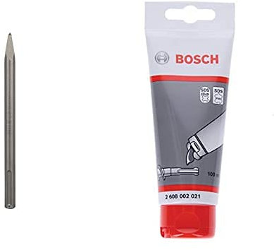 Bosch 1 618 600 023 - Cincel puntiagudo SDS-max - 280 mm (pack de 1) + Tubo de Grasa lubricante para Taladro Plus y SDS MAX (100 ml)