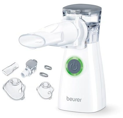 Beurer Aerosol Ih 57 Inalatore con Membrana Vibrante e Tecnologia Aerosol Intelligente per un'Inalazione Ancora Efficiente, Orientabile In Modo Flessibile Fino a 45°, Tempo di Inalazione Breve