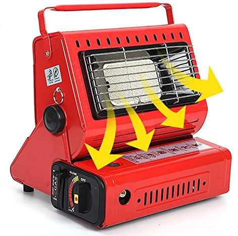 QCLUEU Calentador portátil para acampar,Calentadores de gas butano para interiores,Calentador para tiendas de campaña de 1300W, Calentador portátil de cerámica para patio, utilizado para calentar y co