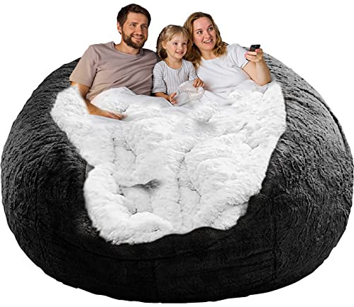 YudouTech Sitzsack Stuhl Abdeckung (nur Abdeckung, Keine Füllung),Großer runder weicher Flauschiger waschbarer Sitzsack Faulenzer-Sofa-Bettbezug für Erwachsene,Wohnzimmer Schlafzimmer Möbel Cover.