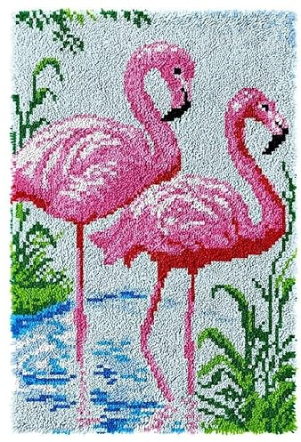 Latch Hook Rug Kits, DIY Latch Hook Rug, Home Carpet Rug Making Canvas Kits, DIY Crochet Kits Embroidery Kits Needlework Crafts for Home Decor, Latch Hook Kits for Beginners Kids Adults, 60 X 40 cm