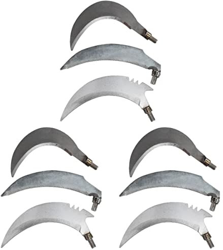 Faucille de jardinage 6 pièces désherbeur de récolte de carbone désherbeurs têtes de poignée faucilles outils en acier de remplacement à la main hacher les pièces de pêche jardinage manuel sans access