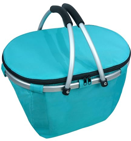 ABIUBIU 26 l kylväska, shoppingkorg, stor isoleringskorg, kylväska, picknickkorg, picknickväska med två handtag – för resor/picknick/shopping/present (Gray01)