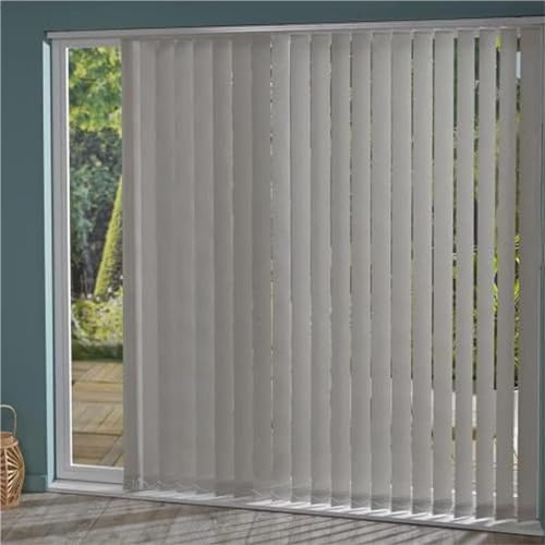 LRYELWA Persiana Vertical de Tela Opaca Gris,Cortina Lamas Verticales Translúcida,Aislamiento Térmico,Persianas Verticales Blackout para Interior,Ventana,Personalizable,Ancho x Alto (150cm x 150cm)
