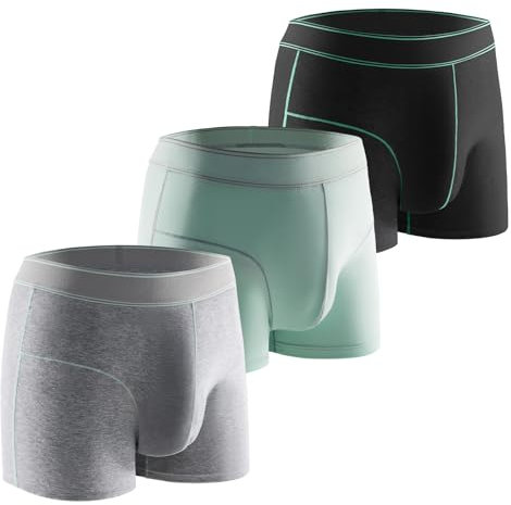 Carer 3er Pack Baumwolle Herren Inkontinenz Boxershorts leichte und atmungsaktive Inkontinenz Pants Männer mit 100 ml saugfähiger Unterlage Größe XL