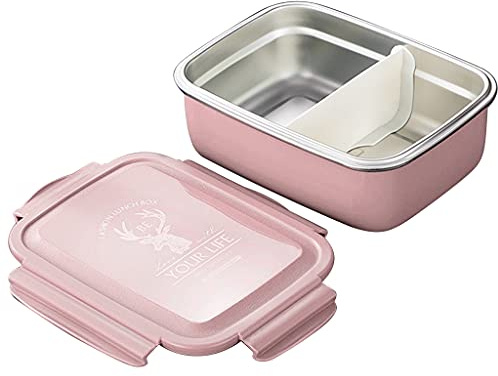 Loncheras de acero inoxidable para niños con compartimentos, cajas de desayuno de metal para adultos, guardería y escuela