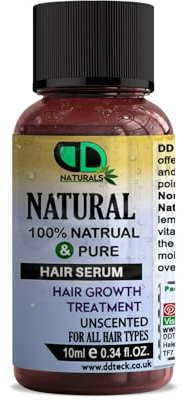 Sérum de croissance des cheveux - 100% naturel et pur - Traitement non parfumé pour homme et femme - Formule pour tous types de cheveux - 10ml