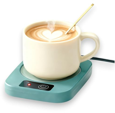 Electric Smart Mug Warmer for Desk with 55°C Auto Temperature Control, Waterproof Aluminum Metal Panel, Low Power Tea Cocoa Milk Beverage Mug Warmer, Gifts for Friends for Home Office Desk Accessories